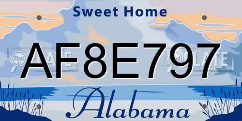 AF8E797 Alabama License Plate