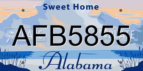 AFB5855 Alabama License Plate