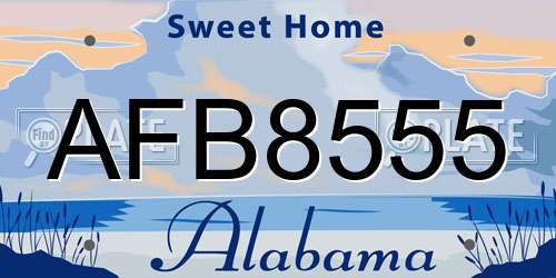 AFB8555 Alabama License Plate
