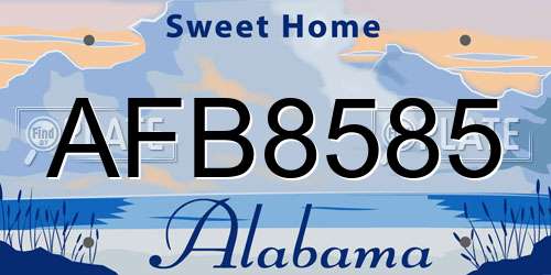 AFB8585 Alabama License Plate