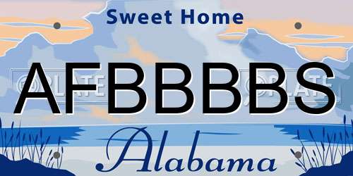 AFBBBBS Alabama License Plate