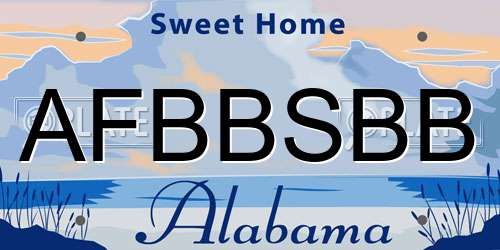 AFBBSBB Alabama License Plate