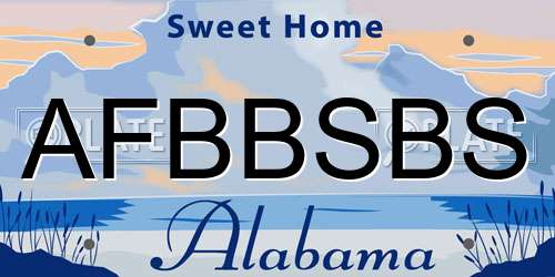 AFBBSBS Alabama License Plate