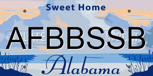 AFBBSSB Alabama License Plate