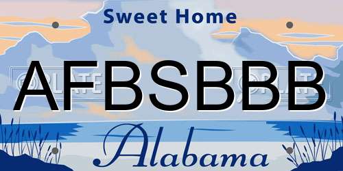 AFBSBBB Alabama License Plate
