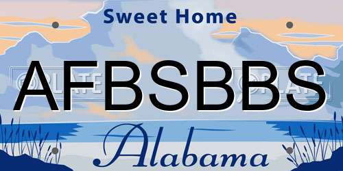 AFBSBBS Alabama License Plate
