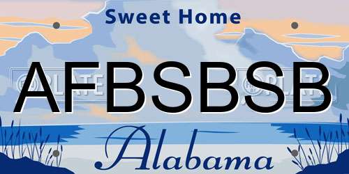 AFBSBSB Alabama License Plate