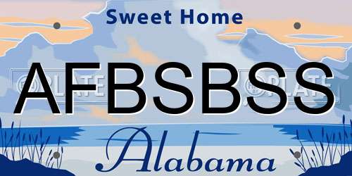 AFBSBSS Alabama License Plate
