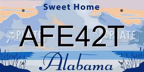 AFE42T Alabama License Plate