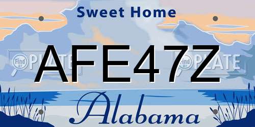 AFE47Z Alabama License Plate