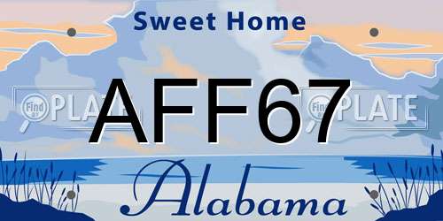 AFF67 Alabama License Plate
