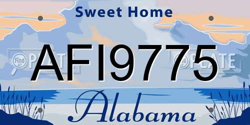 AFI9775 Alabama License Plate