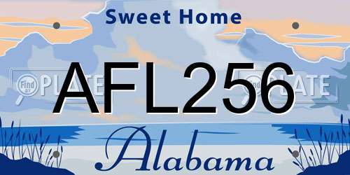 AFL256 Alabama License Plate