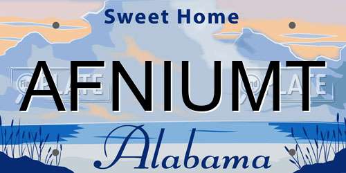 AFNIUMT Alabama License Plate