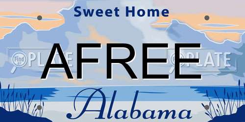 AFREE Alabama License Plate