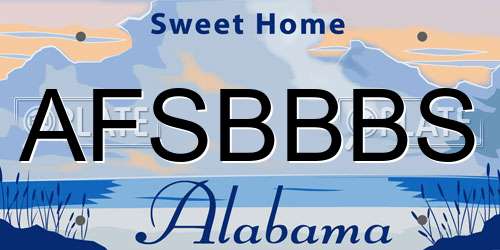 AFSBBBS Alabama License Plate