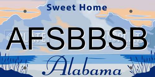 AFSBBSB Alabama License Plate