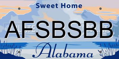AFSBSBB Alabama License Plate