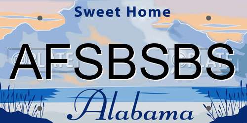 AFSBSBS Alabama License Plate