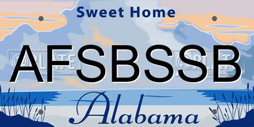 AFSBSSB Alabama License Plate