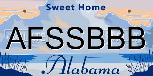 AFSSBBB Alabama License Plate