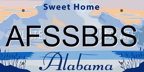 AFSSBBS Alabama License Plate