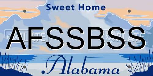 AFSSBSS Alabama License Plate