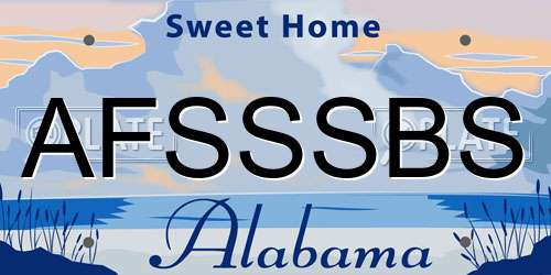 AFSSSBS Alabama License Plate