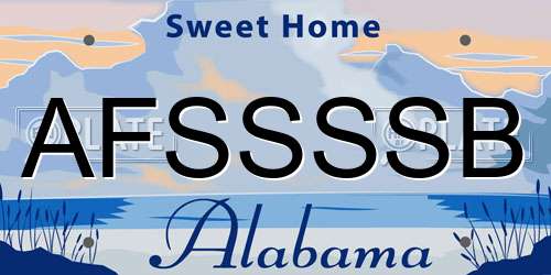 AFSSSSB Alabama License Plate
