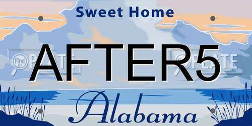 AFTER5 Alabama License Plate