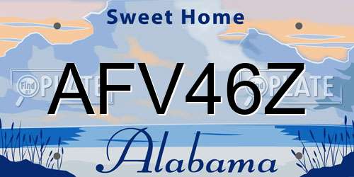 AFV46Z Alabama License Plate