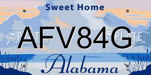 AFV84G Alabama License Plate