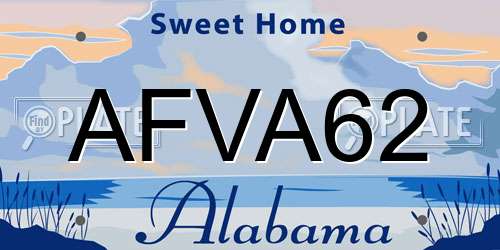 AFVA62 Alabama License Plate