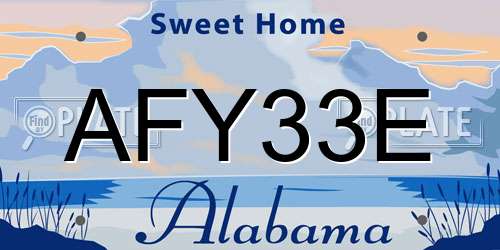 AFY33E Alabama License Plate
