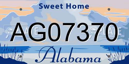 AG07370 Alabama License Plate