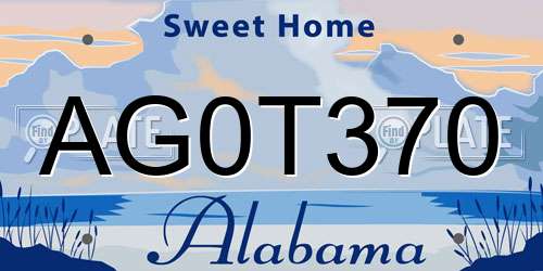 AG0T370 Alabama License Plate