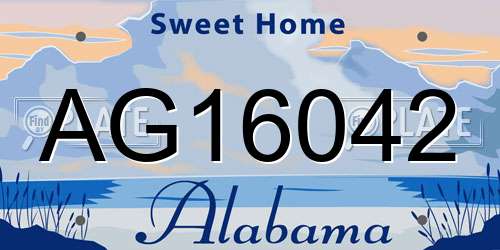 AG16042 Alabama License Plate