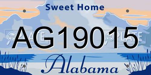 AG19015 Alabama License Plate