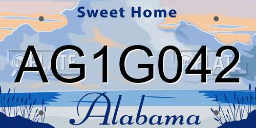 AG1G042 Alabama License Plate