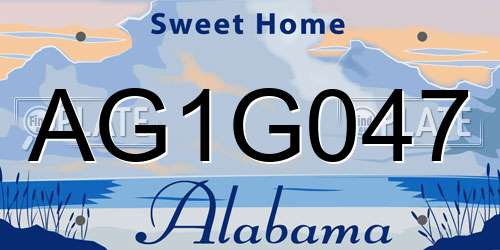 AG1G047 Alabama License Plate