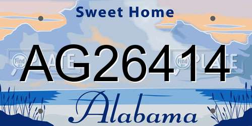 AG26414 Alabama License Plate