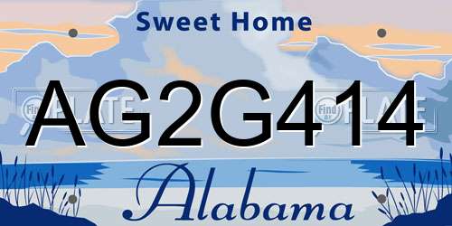 AG2G414 Alabama License Plate