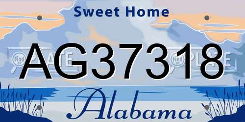 AG37318 Alabama License Plate