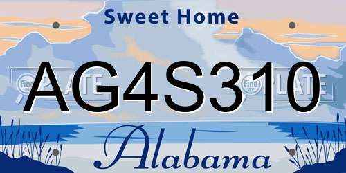 AG4S310 Alabama License Plate