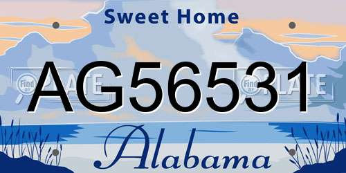 AG56531 Alabama License Plate