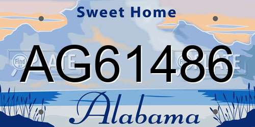 AG61486 Alabama License Plate