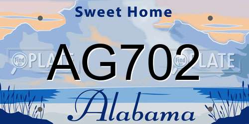 AG702 Alabama License Plate