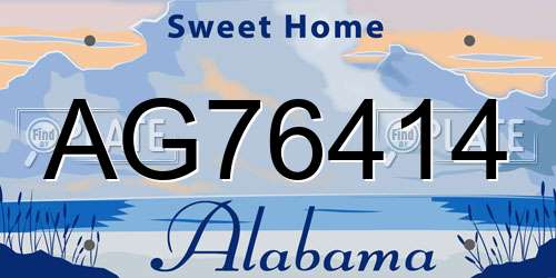 AG76414 Alabama License Plate