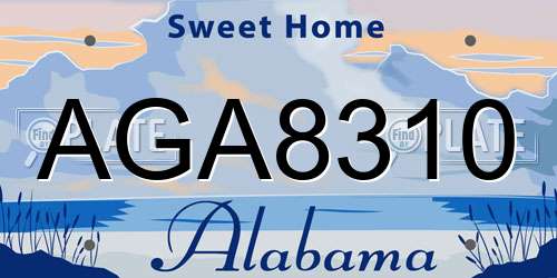AGA8310 Alabama License Plate