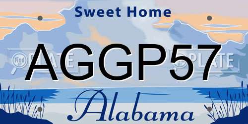 AGGP57 Alabama License Plate
